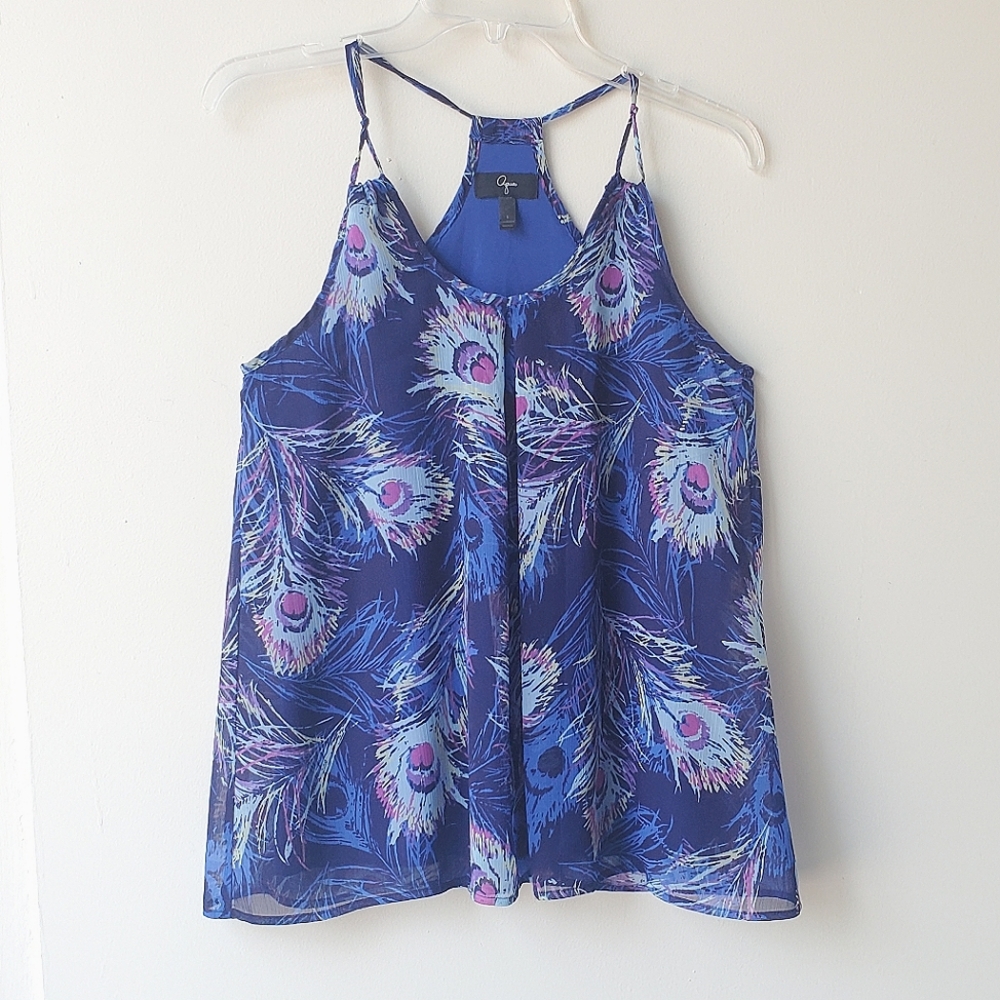 Aqua Sleeveless Sheer Top